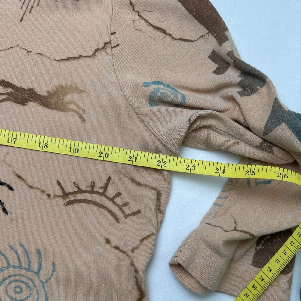 Cactus Bay Womens Southwestern Horse Rhinestone Top Tan Size XXL Western Boho - Picture 6 of 10